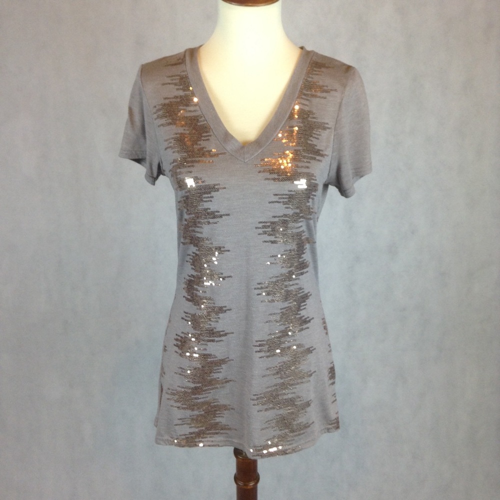 Sequined V-Neck Top